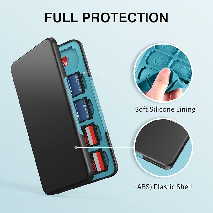 HEIYING SD Card Holder for SD/TF Cards,Portable Memory Card Storage Case Compatible with 20 SDXC SDHC and 20 TF Cards Slots