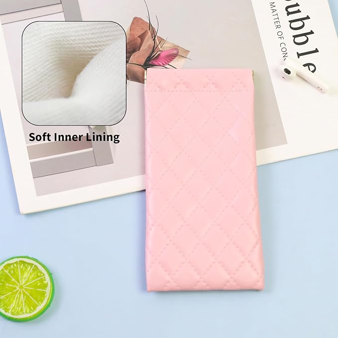 Double Eyeglass Case Soft Dual Glasses Case for Women Men Travel Squeeze Top Sunglasses Cases Eyeglasses Pouch