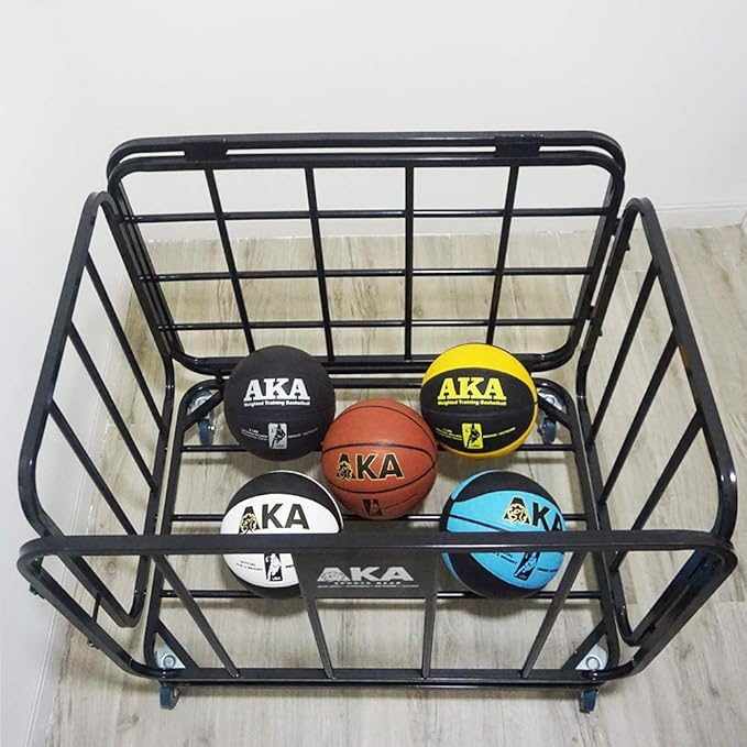 AKA Sports Ball Equpment Cart | Ball Storage for Soccer, Volleyball, Football | Ball Organizer | Ball Rack with Wheels
