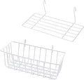 GBYAN Wire Wall Grid Basket Hanging Display Shelf White Metal Grid Panel Accessories, 2 Pack