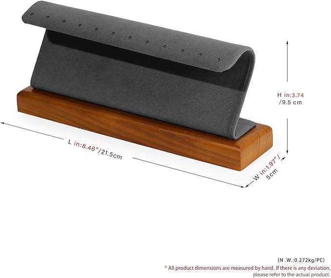 Solid Wood Jewelry Earrings Display Stand Small Jewelry Display for Long Earrings(Grey)