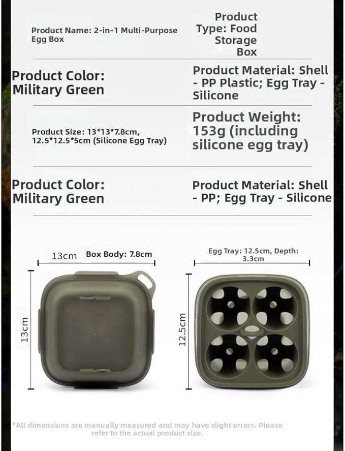 4 Girds Egg Holder Container - Portable Camping Carrier Egg Holder, PP Silicone Crush-Resistant Protection, for Camping Picnic Travel Outdoor Refrigerator Kitchen