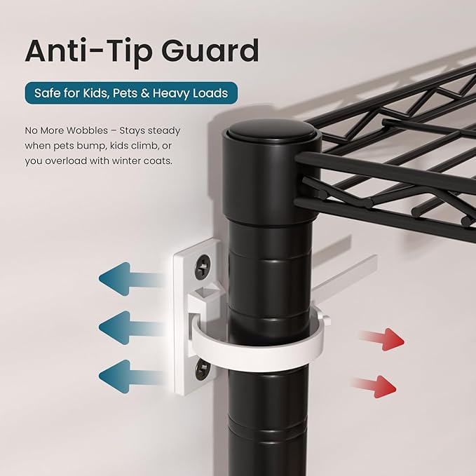 Metal Garment Racks Heavy Duty Clothes Rack Adjustable Freestanding Expandable Industrial Pipe Clothing Rack for Hanging Clothes - 70" L x 16" W x 76.7" H, Black