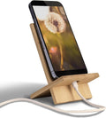 Bamboo Tablet Holder - Adjustable Folding iPad Stand with Charge Port for Desk or Cooking
