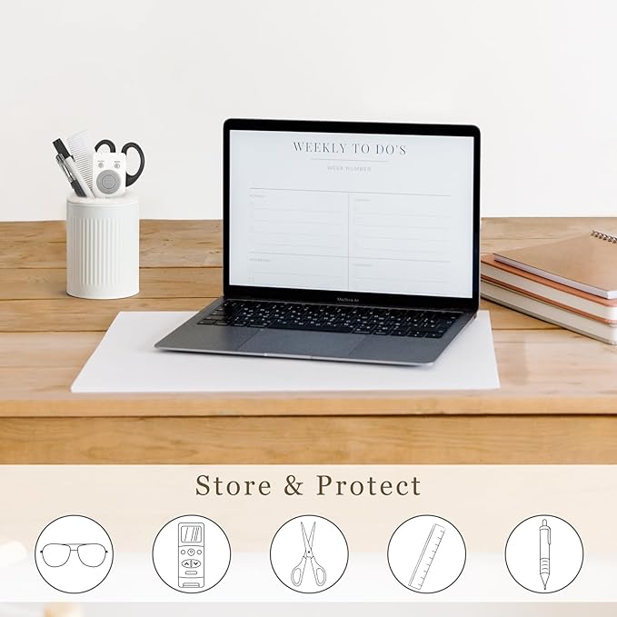 Mkono Plush Lined Eyeglasses Holder Metal Protective Glasses Holder Stand Glasses Storage Organizer Case for Table Desk (2, White)