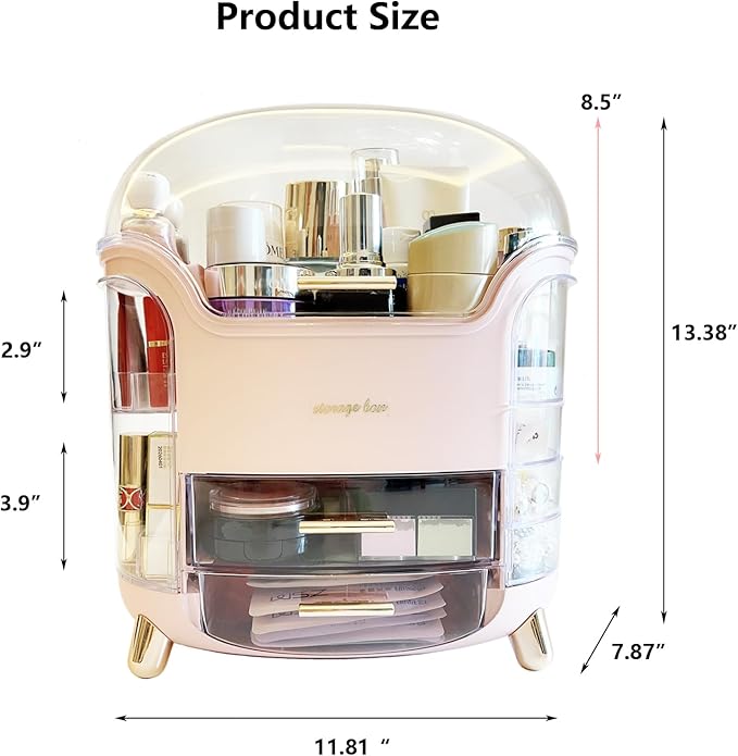 Upgrade Large Makeup Organizer Countertop Vanity Organizer Cosmetic Organizer Makeup Storage Box Bathroom Counter Organizer Perfume Skincare Organizers Gift Women Clear Design Easy Visibility