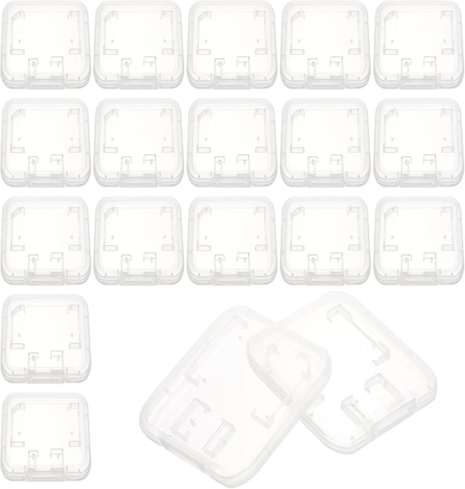 24pcs Portable Memory Card Cases Small Organizer for Secure Digital and Cards Transparent Storage Box with Lid Lightweight Protective Holder to Prevent Loss and Damage for Cameras