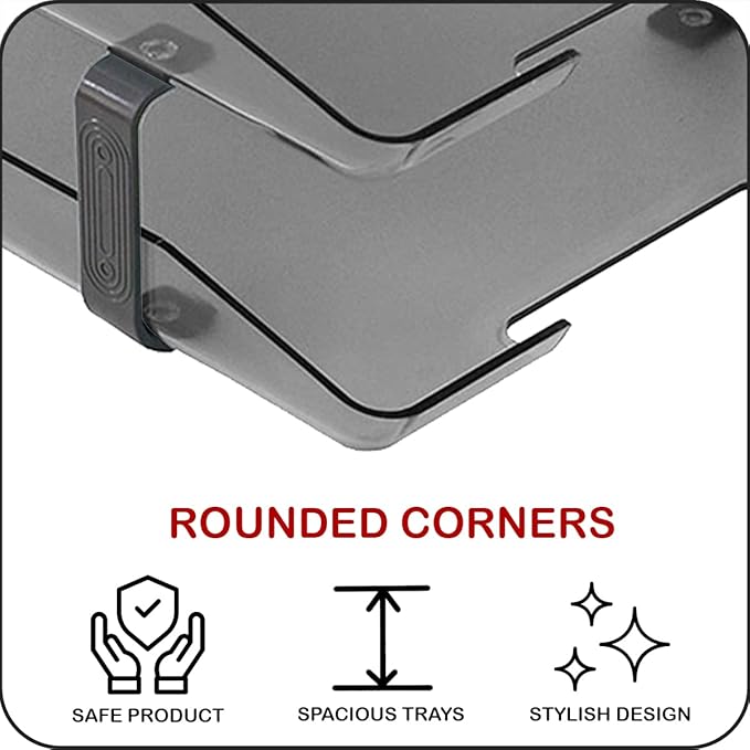 Acrimet Traditional 2 Tier Letter Tray, Front Load Design, A4 Letter Size, Desktop Organizer (Plastic) (Smoke Color)