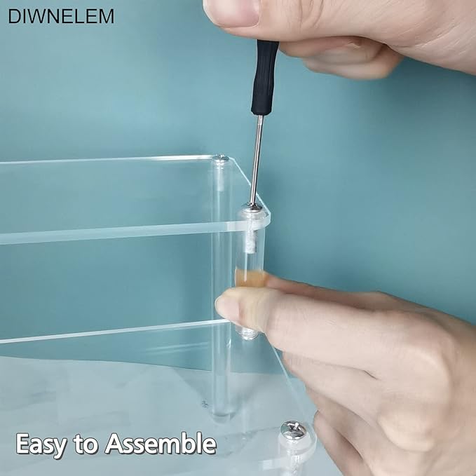 DIWNELEM 5 Tier Acrylic Risers - Acrylic Display Stands for Countertop Organizer, Collections and Cosmetics (11.6 * 11.8 * 9.6 inch)