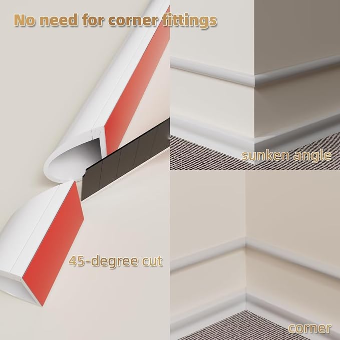 78" Side Open Cord Hider for Wall Mounted Tv, Extension Cable Cover to Hide Conceal Cords Along Wall,Wire Raceway Management Cable Concealer Channel,Electric Cord Organizer Wiremold,W 1.08"× H 0.6"