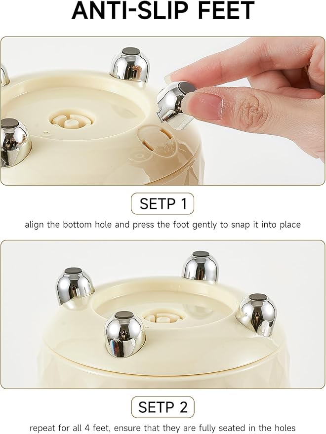 Makeup Brush Holder with 5 Slots, 360 Rotating Makeup Brush Organizer, Brushes Cup for Cosmetics, Nail Polish, Bathroom Vanity