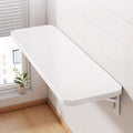 Wall Mounted Folding Wood Table, Folding Table with Heavy Duty Metal for Laundry Collapsible Shelf Brackets, Wall Mounted Desk Fold Down for Small Spaces White 120 * 50cm/47.2”*19.7”