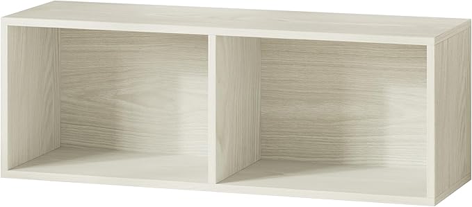 IOTXY DIY Modular Cube Bookcase - CubeXY Customizable Stackable Expandable Basic Shelving Units, 2-Cube Wooden Open Bookshelf for Miscellaneous Storage Organizer, Oak