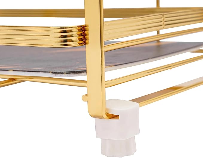 Bathroom Countertop Organizer, Gold Cosmetics Perfume Storage Display Rack Bathroom Counter Organizer for Small Spaces Skincare Makeup