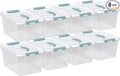 14 Quarts Latching Storage Containers, 8-Pack Clear Plastic Tote Boxes with Lids and Handles