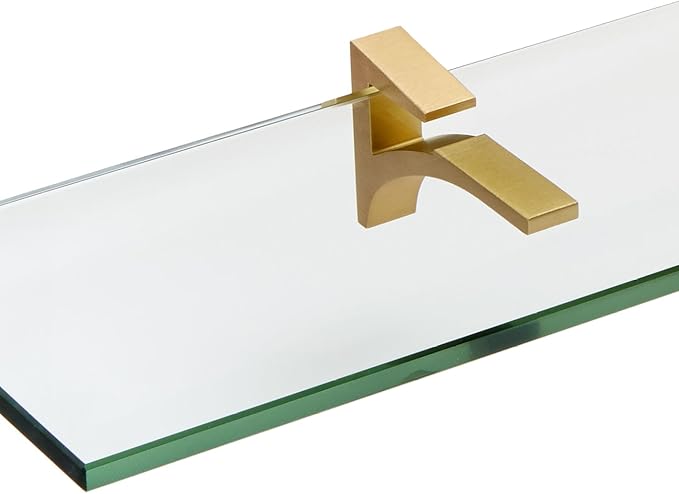 Spancraft Glass C-12x33-Brushed Bronze Cardinal Glass Shelf, Brushed Bronze, 12" x 33"