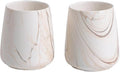 2Pcs Toothbrush Holder for Bathroom - Marble Brown Ceramic Tooth Brushing Holders Set, Toothbrush Cup & Toothpaste Organizer for Bathroom Countertop, Makeup Brush Holder, Pen Holder for Home Storage