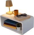 Floating Nightstand Wooden, Bedside Table, Nightstand Shelf, Handmade, Wall Mounted Bedside Shelf, Minimalist and Unique Style (White)