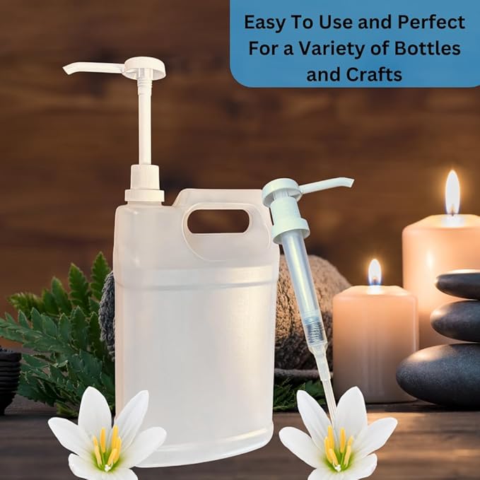 Heavy Duty Pump Dispenser for Gallon Jugs (1oz/2-Pack) Leak Proof Pump Dispenser for Shampoo, Laundry Detergent, Liquid, Water, Popcorn Butter, Snow Cone Syrup, Oils, 1 Gallon BPA-Free Dispenser