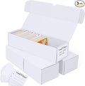 Trading Card Storage Box, Cardboard Storage Boxes with Dividers for Baseball, Sports, Game, Playing Card Collection Organizer, pack of 3
