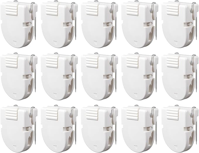15 Pcs Cubicle Clips Plastic Cubicle Hooks for Fabric Wall Panel Picture Hangers Pins for Hanging Photos Frame Notes Memos Messages Office Home Use (White)