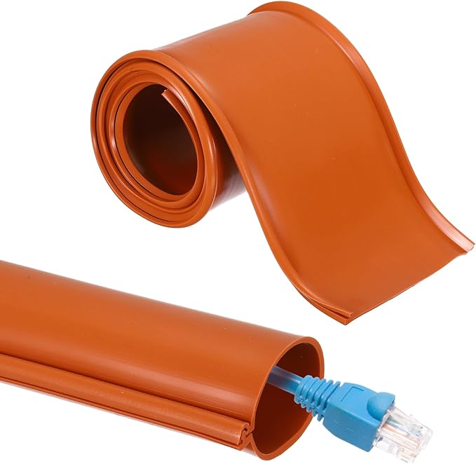 MECCANIXITY 3.3ft Cable Management Sleeve, 1.6 Inch, ID Flexible Cord Wires Hider Cover Insulation Snap-fit Protector for Substation, High-Voltage Electrical Networks, Red