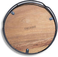 9" Acacia Wood Lazy Susan Revolution Turntable w/Black Wire – Rotating Kitchen Organizer for Table, Pantry, or Cabinet, Rustic Wood Finish, 360° Spin