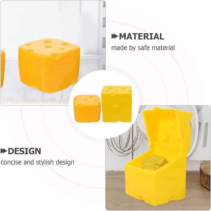 2pcs Slice Cheese Storage Containers with Sealing Lid for Refrigerator Practical Abs Butter and Cheese Keeper Boxes Kitchen Food Storage Bins for Freshness Preservation