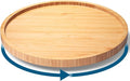 Lazy Susan Organizer for Kitchen,Bamboo Turntable for Cabinet,Pantry,Vanity,Middle（Natural）