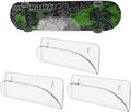 BiJun Skateboard Wall Mount Display Rack Skateboard Hanger Wall Mount Deck Clear Display and Storage Longboard Deck Horizontal Display Stand