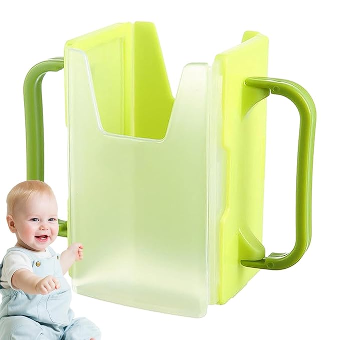 Generic Juice Bag Holder - No Holder for Milk Box, Portable, Adjustable, Spill Proof, Green