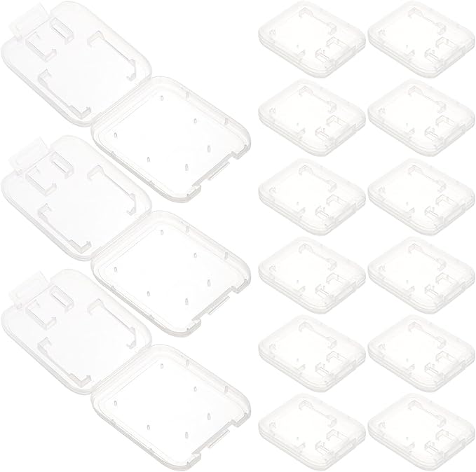 GALPADA 24pcs 24pcs Transparent Memory Card Storage Organizer Case with Lid Portable Protective Storage Box for Secure Protection and Easy Carry