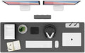 K KNODEL Large Office Leather Desk Mat, Mouse and Keyboard Pad, Computer and Laptop Mat, Desktop Protector and Cover, Writing Pad and Blotter (47.2"x17", Dark Gray)