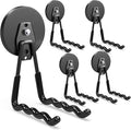 3-H Magnetic Wave Hooks Heavy Duty 4 Pack, Large Magnet Garage Hooks Heavy Duty and Strong Utility Magnetic Tool Holde for Hanging and organizing Garden Power Tool (Black