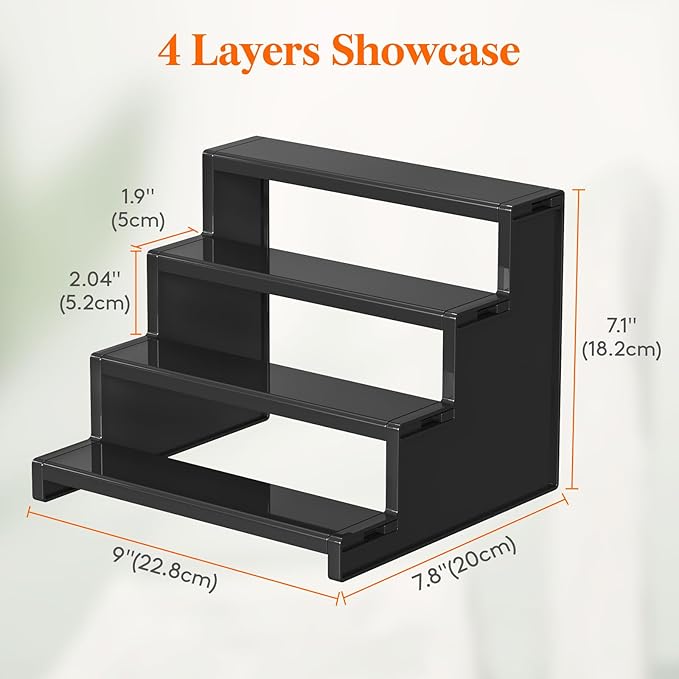 Lifewit Cologne Organizer for Men, 4 Tier Plastic Perfume Stand, Tool-free Assembly, Display Shelf for Fragrance, Aftershave, Skincare, Makeup for Vanity, Bedroom, Bathroom Storage, 9 Inch,3 Pcs