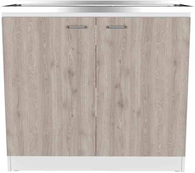 Tuhome Napoles Laundry Sink, Utility Sink with Stainless Steel Integrated Sink, Cabinet and Pull-Out Faucet Cabinet Combo for Laundry Room, Utility Room, Bathroom and Kitchen