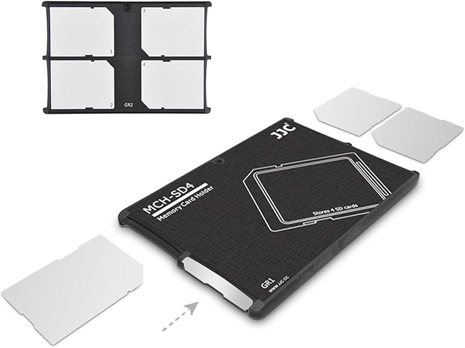 4-Slot SD Card Holder Case, Slim Ultra-Thin SDHC SDXC Memory Card Organizer