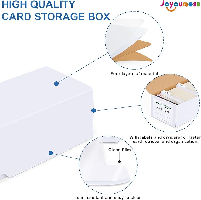 Trading Card Storage Box with Dividers, Cardboard card Organizer Box for Baseball, Sports, Game, Playing Card Collection, pack of 3, White&Brown