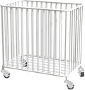 Easyars Laundry Basket with Wheels,Large-size Metal Rolling Laundry Organizer Basket Cart,Clothes or Linen Storage Organizer Bin for Living Room,Bathroom,Closet or Children Bedroom,White