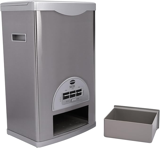 33lbs Cereal Dispenser Countertop, Rice Dispenser Container Machine Organizer Containers Storage Tank Kit Conical Funnel 3 Buttons Lids for Homes, Restaurants