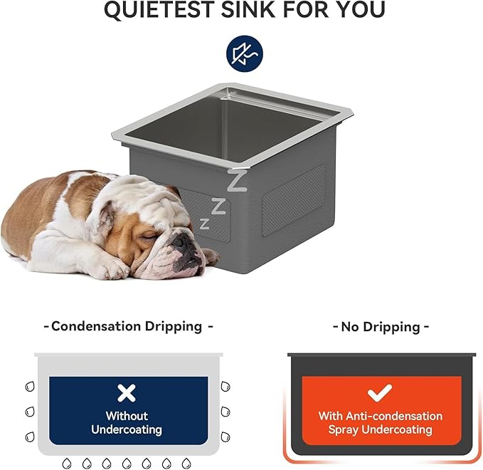 Lordear Undermount RV Kitchen Sink 13x15 Inch Bar Prep Sink 16 Gauge Stainless Steel Workstation Sink 13” With Cutting Board Small Kitchen Sink