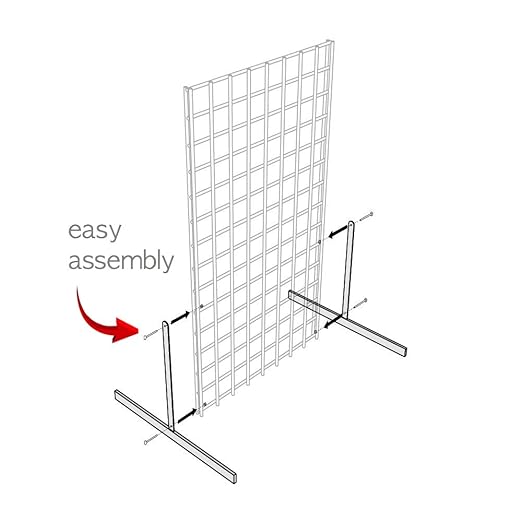 Only Hangers 2' x 6' Gridwall Panel Tower with T-Base Floorstanding Display Kit, 3-Pack White …