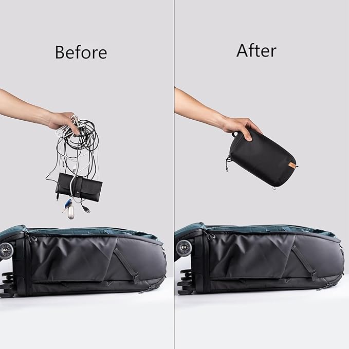 PGYTECH Mini Travel Tech Organizer, Waterproof Tech Pouch, Electronics Accessories Organizer Carrying Case, Organizer Bag for Cables, Cord, Phone Batteries, Charger, Photography SD Card, Green