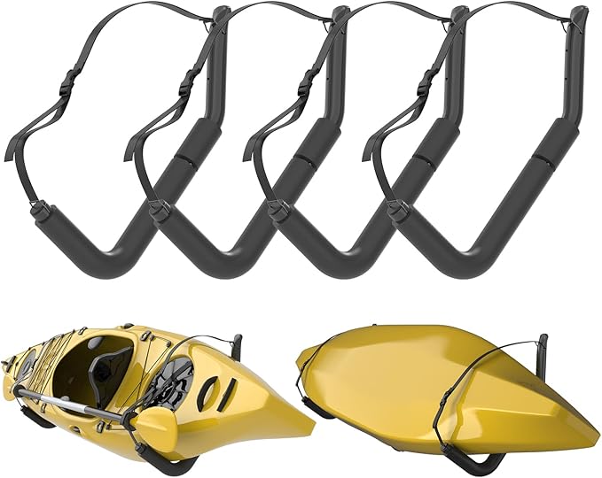 UNITEDPOWER Kayak Storage Racks, Heavy Duty Garage Hangers, Jumbo Wall Hooks for Canoe, Ladder, Bicycle, Folding Chairs, Surfboard, Snowboard, Hose and Tools