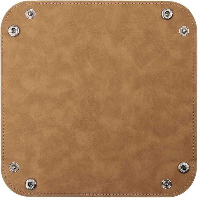 siduater Valet Tray Desktop Storage Organizer – Vegan Leather Catchall Bedside Vanity Tray Nightstand Caddy Holder for Remote Controller, Watch, Keys, Phone, Wallet, Coin, Jewelry, Stone Khaki
