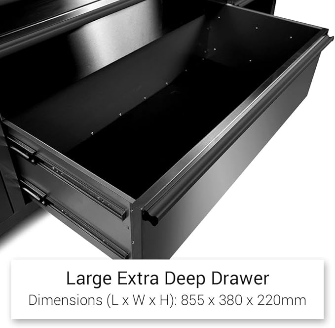 72 inch 15 Drawers Tool Chest with 3 Up Cabinet & Pegboard (Black)