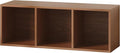 IOTXY DIY Modular Cube Bookcase - CubeXY Customizable Stackable Expandable Basic Shelving Units, 3-Cube Wooden Open Bookshelf for Fabric Storage Bin Organizer, Walnut