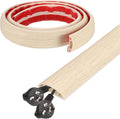 HARFINGTON 4ft Cord Cover Floor W0.6 x H0.33 Inner Channel PVC Hide Extension Cable Floor Wire Hider Wire Covers Protector for Prevent Cable Trips Cables Management, Wood Beige