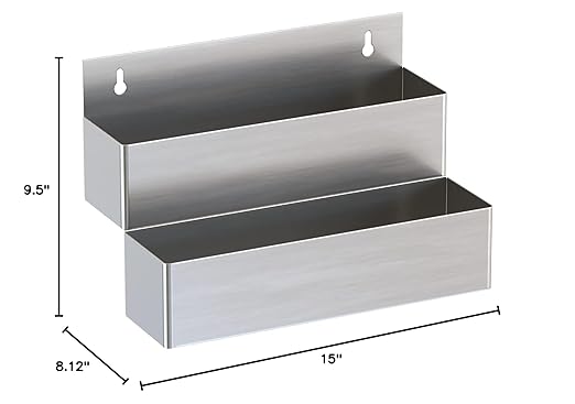 Stainless Steel Double Tier Speed Rail, Liquor Rack, Speed Rack, Bottle Holder - 15 Inch
