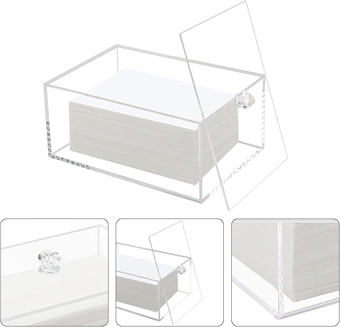 Weiai Acrylic Dryer Sheet Holder, Clear Dryer Sheets Box Container for Laundry Dispenser Storage